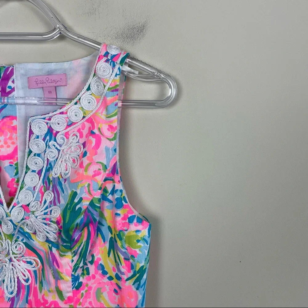 Lilly Pulitzer Gabby Resort Shift Dress Fan Sea Print Size 00 - Picture 4 of 12